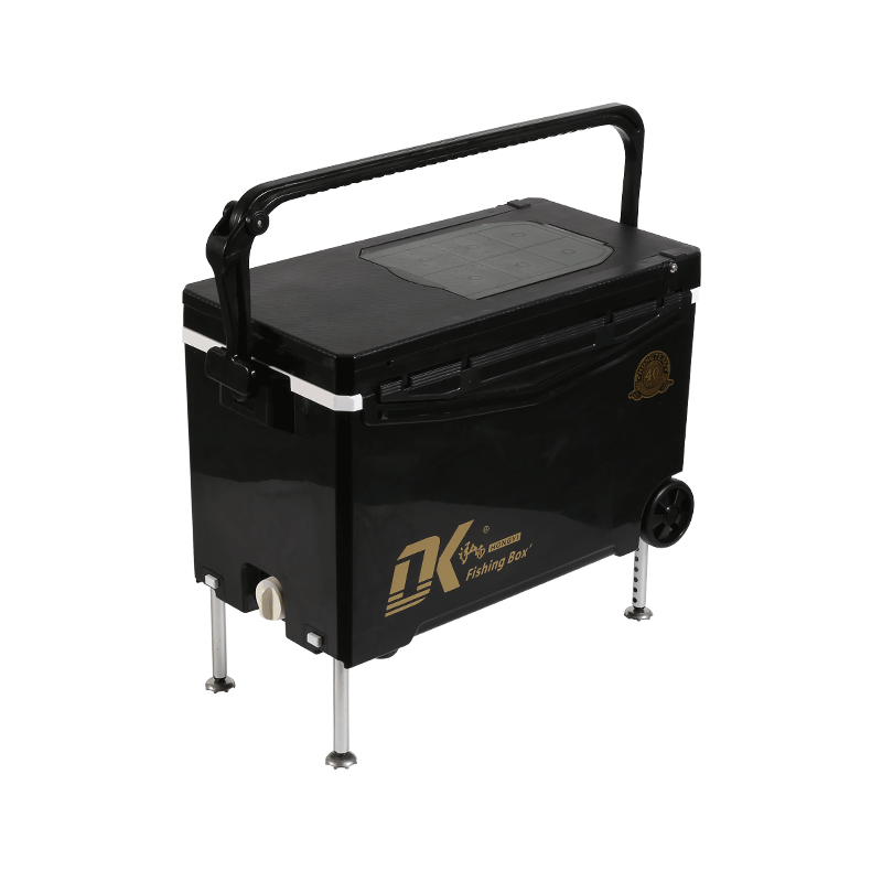 Caja enfriadora de pesca de agua de gran capacidad con respaldo de 40L, ruedas de hielo, plataforma elevable, caja de pesca