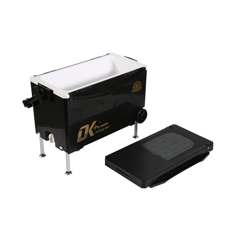 Caja enfriadora de pesca de agua de gran capacidad con respaldo de 40L, ruedas de hielo, plataforma elevable, caja de pesca