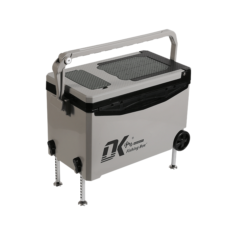 Respaldo de 35L Caja de refrigeración de pesca de agua cómoda Ruedas de hielo Caja de pesca de plataforma elevable