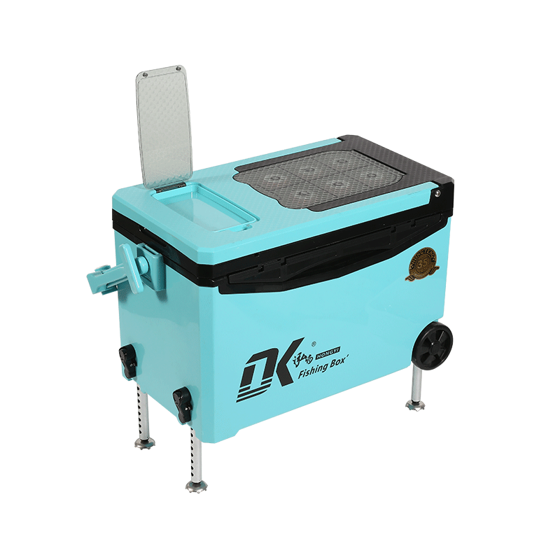 Respaldo de 35L Caja de refrigeración de pesca de agua cómoda Ruedas de hielo Caja de pesca de plataforma elevable