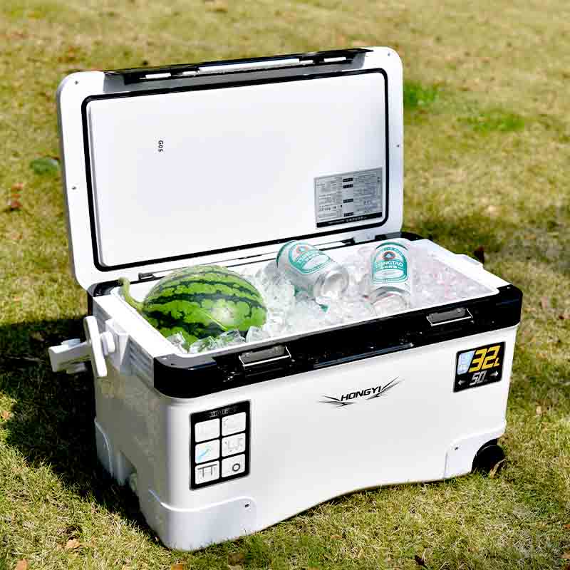 Caja de refrigeración de hielo para pesca al aire libre, herramientas de pesca multifuncionales portátiles duras de 32L, caja de pesca en el mar